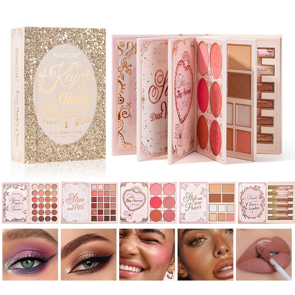 item picture 64 color book style makeup palette including 24 shimmer matte eyeshadows 4 lip glosses 2 mascaras 10 contour highlighter shades 6 blushes all in one multifunctional set an ideal holiday gift for women