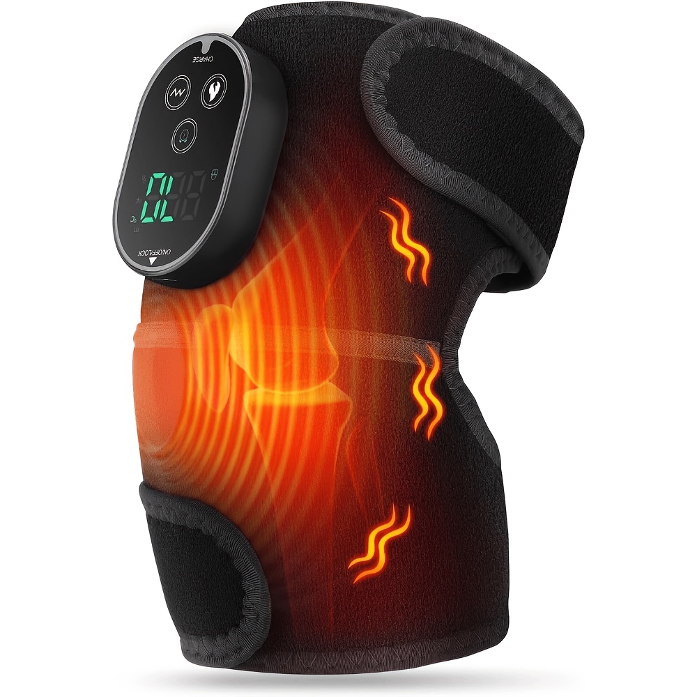 TEMU Wireless Heated Knee Massager, Heating Pad For Knees, Shoulders And Elbows, Heated Knee Brace Designed For Joint Massage With 3 Heat Levels,