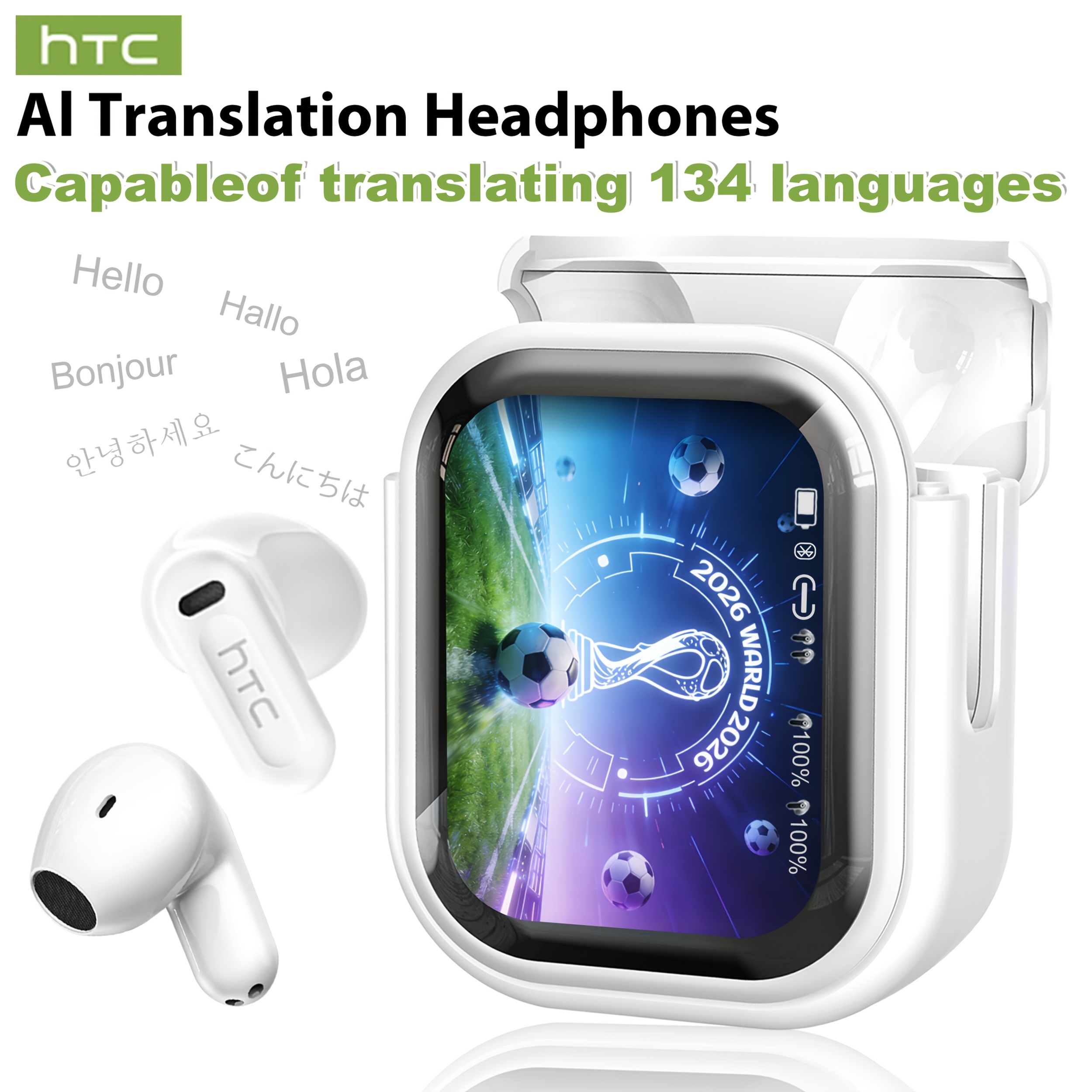 TEMU Htc Ne20 Ai Translation Earbuds, 136 Languages Bidirectional Real-time Translation, True Wireless Bluetooth Earbuds, 2026 New Model, Essential