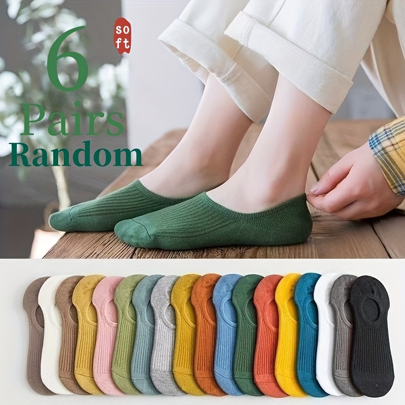 6-pair Random Assortment, Women's Summer Thin Invisible Socks, Low-cut Ankle Socks, Anti-odor Socks