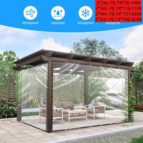 1 stück transparente wasserdichte winddichte außenvorhang mit dichtungsring – hochwertige kunststoffabdeckung für garten, balkon, hühnerstall windschutz – , langlebiger außenschutz