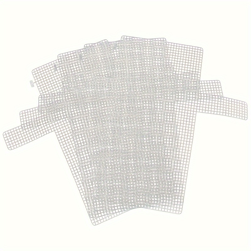 E-shop 4/8 Stk. große durchsichtige Kunststoff-Leinwandtaschen, handgefertigte Kunststoff-Taschenblätter, Garnzubehör, Hakenbeutel-Netzbeutel,