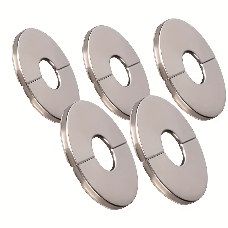 Image of 5pcs Stainless Steel Decorative Cover, Suitable For Faucets, Gas And Water Heater Exhaust Pipes - Durable, Easy To Assemble