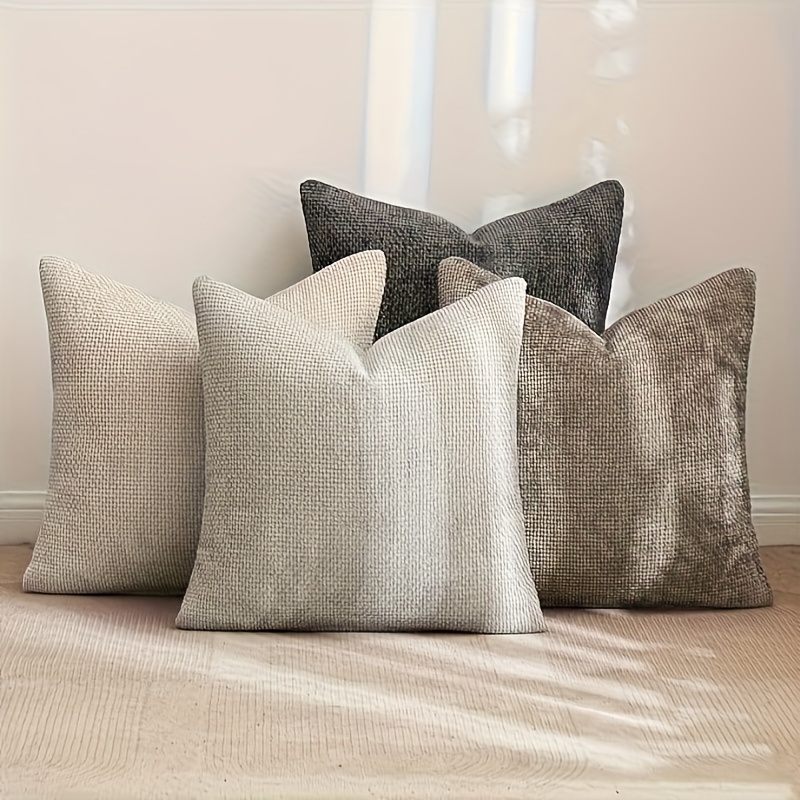 TEMU Taie d'oreiller d' 4 Mid-Century Modern, 18" X 18", Housse de coussin décorative de ferme bohème, Ton pastel pour canapé, chambre à coucher,