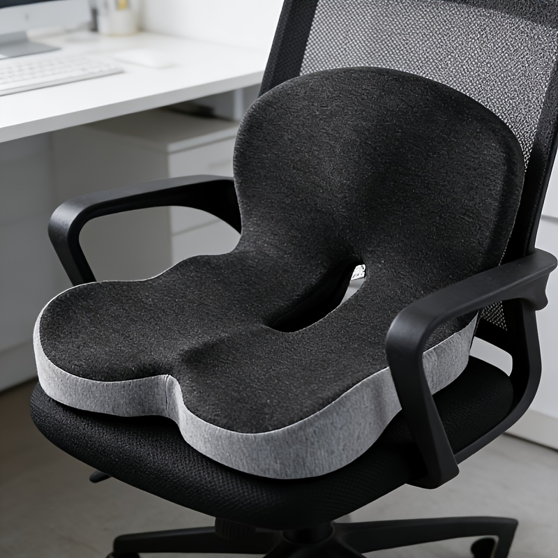 1pc Memory Foam Integrated Cushion And Backrest Office Chair Seat Cushion, Integrated Cushion Office Lumbar Support Ergonomic Cushion Memory Foam Pillow