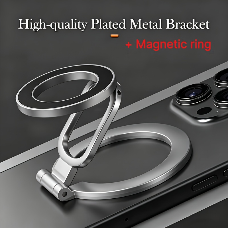 TEMU Support de téléphone double face avec anneau magnétique, bague magnétique, béquille, prise magnétique, rotation à , support magnétique pour