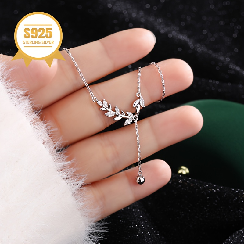 Women's 925 Sterling Silver Wheat Sheaf Pendant Necklace