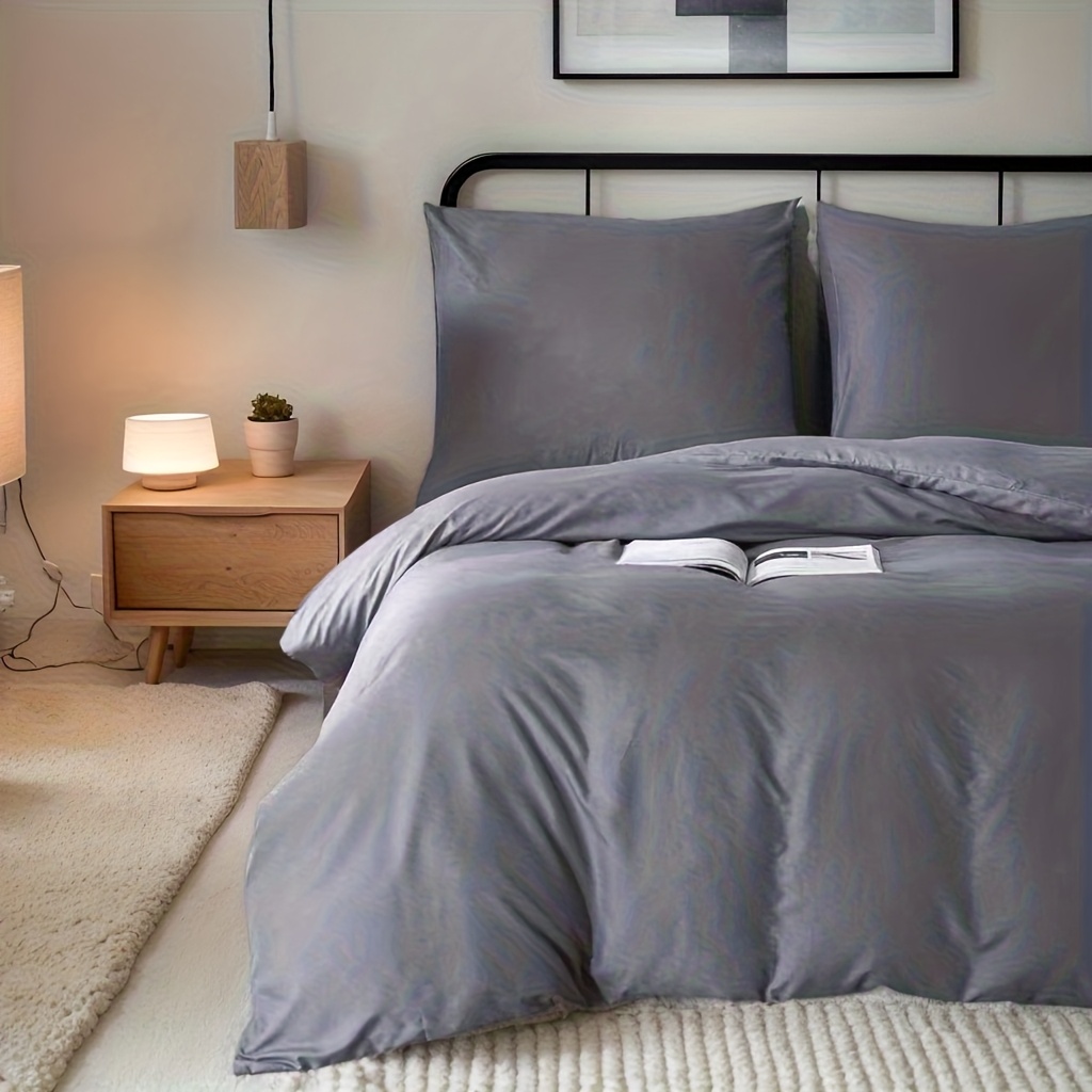 Image of High-quality Microfiber Bedding, Breathable 2/3pcs Set, Duvet Cover, , Suitable For Double Beds, Including 80x80 Cm Pillowcases, Sheets, Local Warehouse