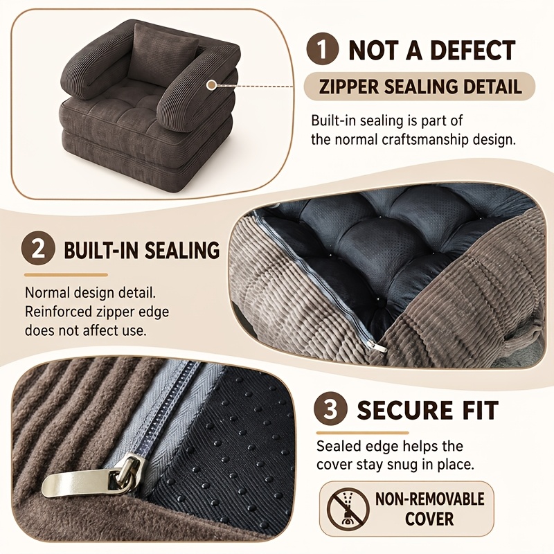 Modern Minimalist Folding Sofa Bed, Convertible Sleeper Chair for Adults, Folding Sofa Bed Couch with Pillow, Sleeper Chairs Single Size Floor Mattress