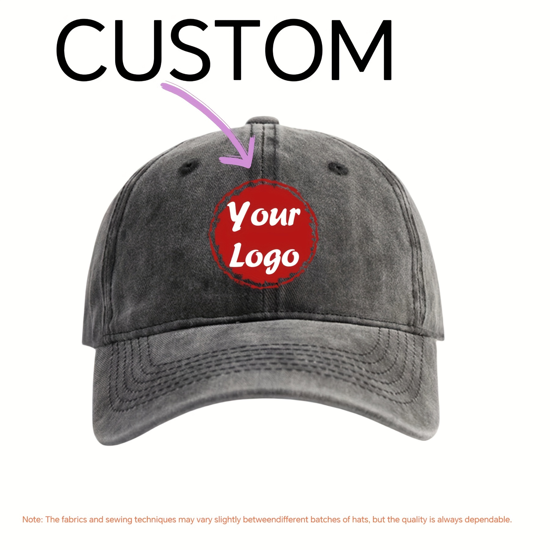 

Customizable Baseball Cap - Breathable, Adjustable Cotton Dad Hat For