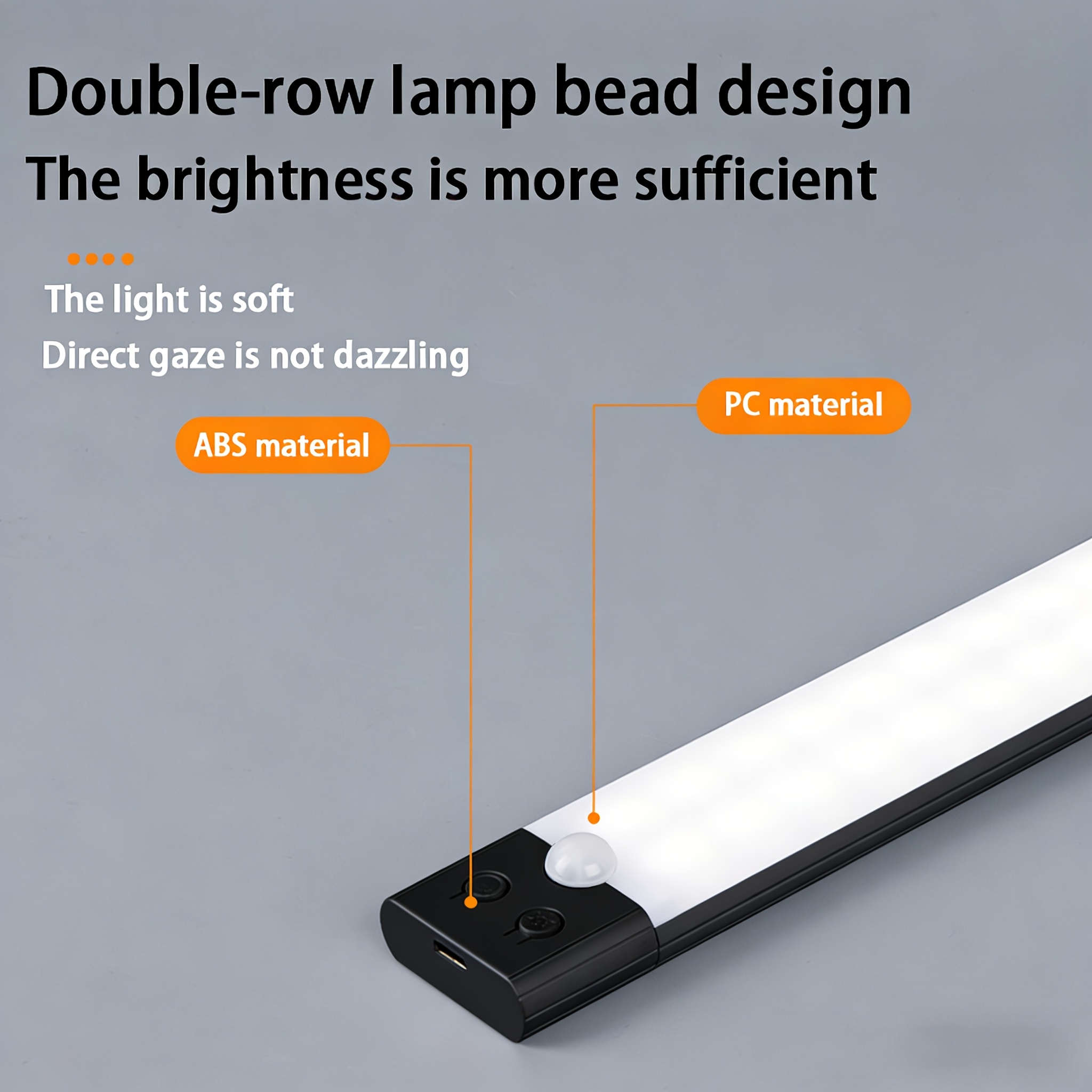 2pcs Ultra-Thin LED Light with Motion Sensor & Steady On Mode