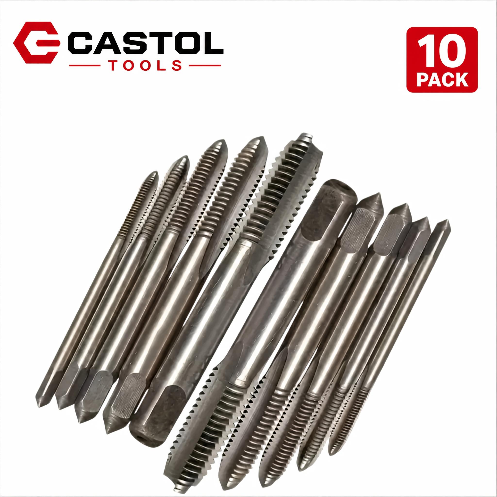 10pcs Steel Threaded Screw Set - Spiral Point Hand Tapped Screws In M3, M4, M5, M6, M8 Sizes Threading