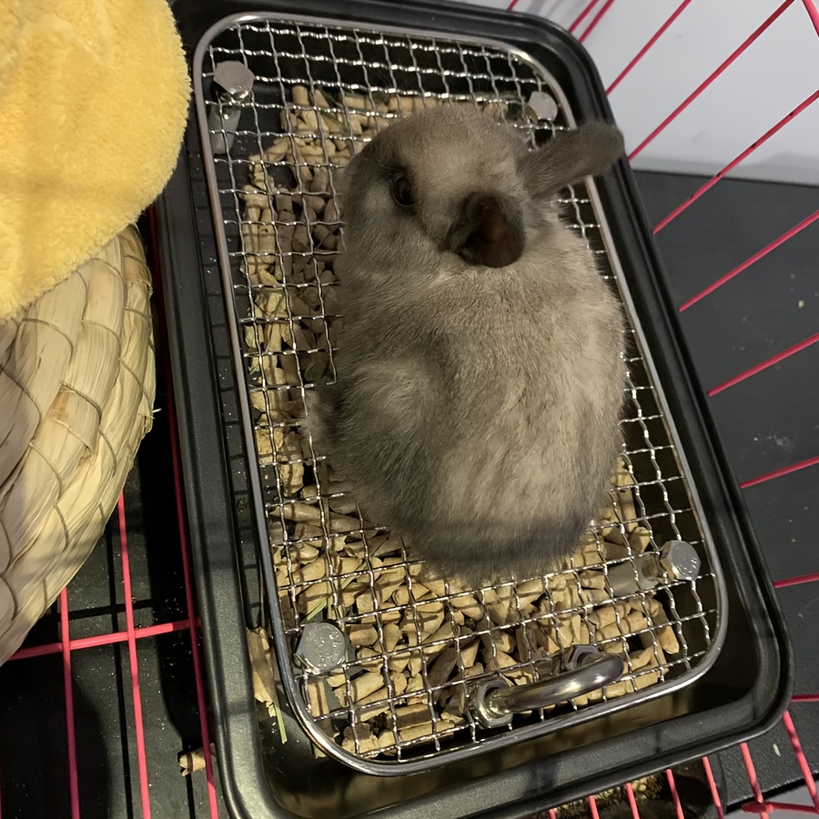 Verwijderbare Kattenbak Trainer voor Konijnen, Herbruikbare Training Pan voor Fretten, Roestvrijstalen Potje Trainer voor Kooien