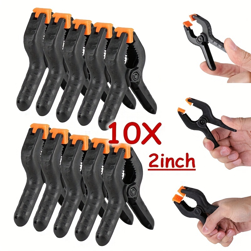 TEMU 10pcs Plastic Spring Clamps, Diy Clip For Woodworking, Workbench And Home Workshop