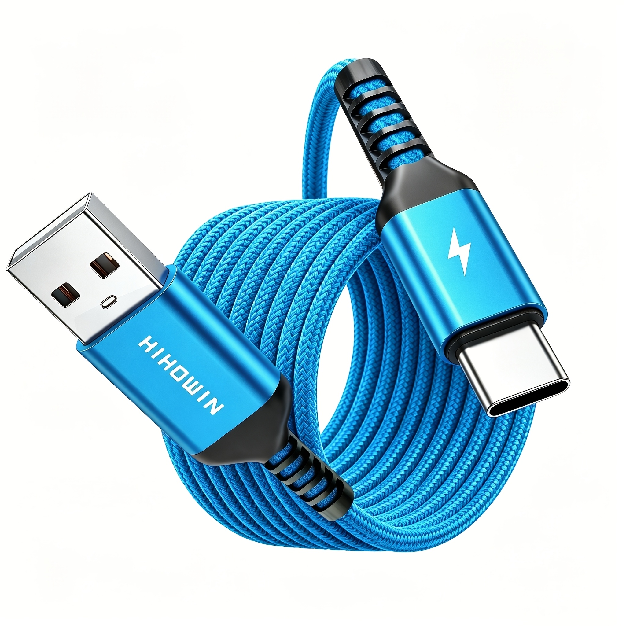 TEMU Usb To Usb C Fast Charging Cable, Nylon Braided Type C Charger Cable For Iphone 17/16/15 Series For Huawei Oppo Oneplus And More Smartphone