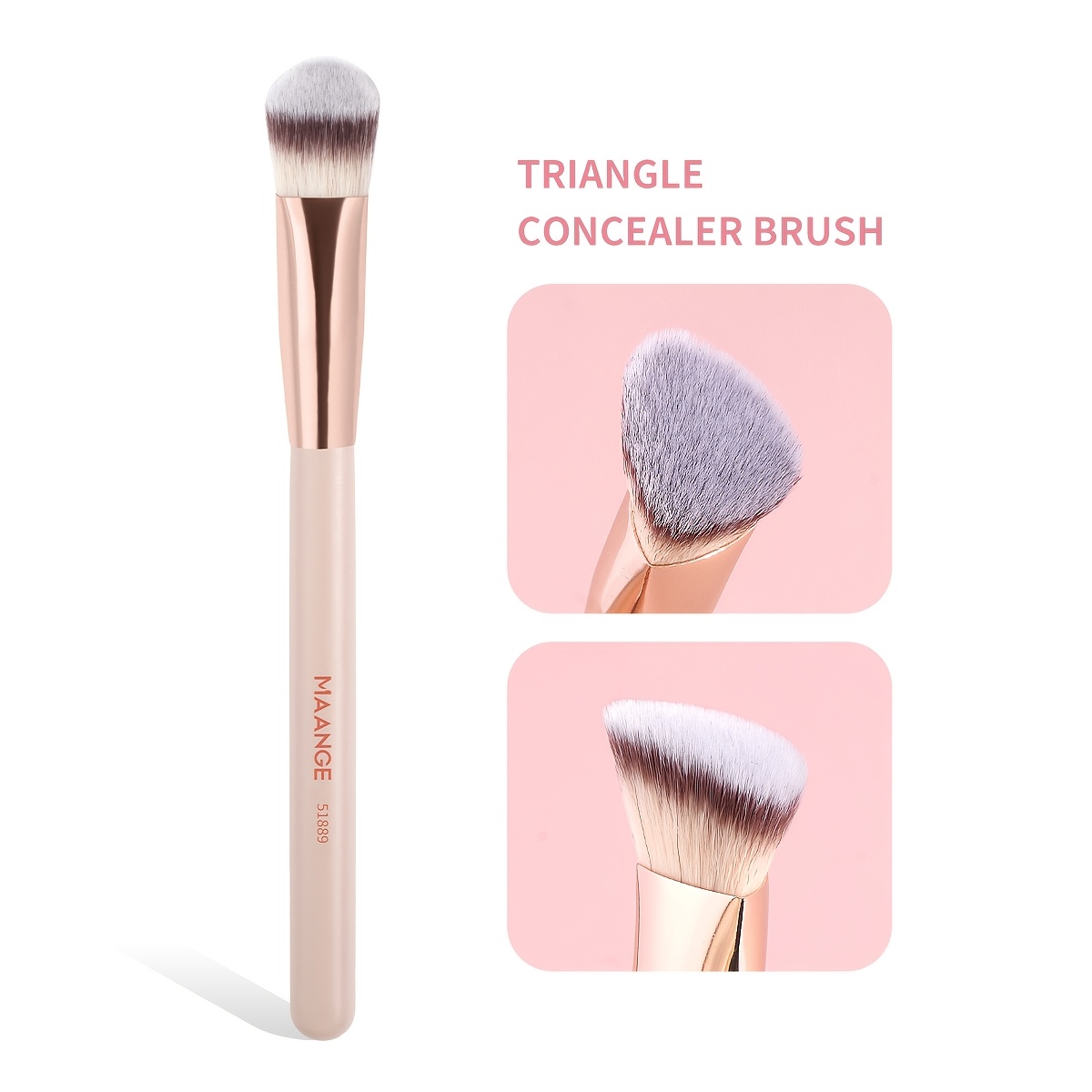 Maange 1pc Concealer Brush, Triangle Brush Head, Fit For The Skin, Suitable For Beginners, Gift For