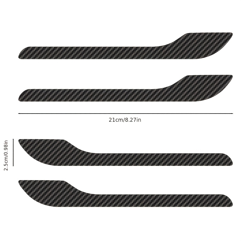 TEMU Lot de 4 pièces pour Tesla Model 3 Y, autocollant de pour poignée de porte de voiture, film pour poignée de porte TESLA Model 3/Y, texture fibre