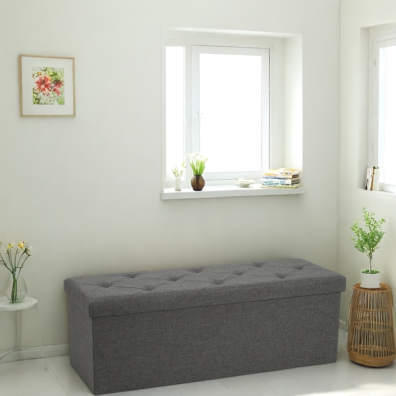 Folding Storage Ottoman Bench