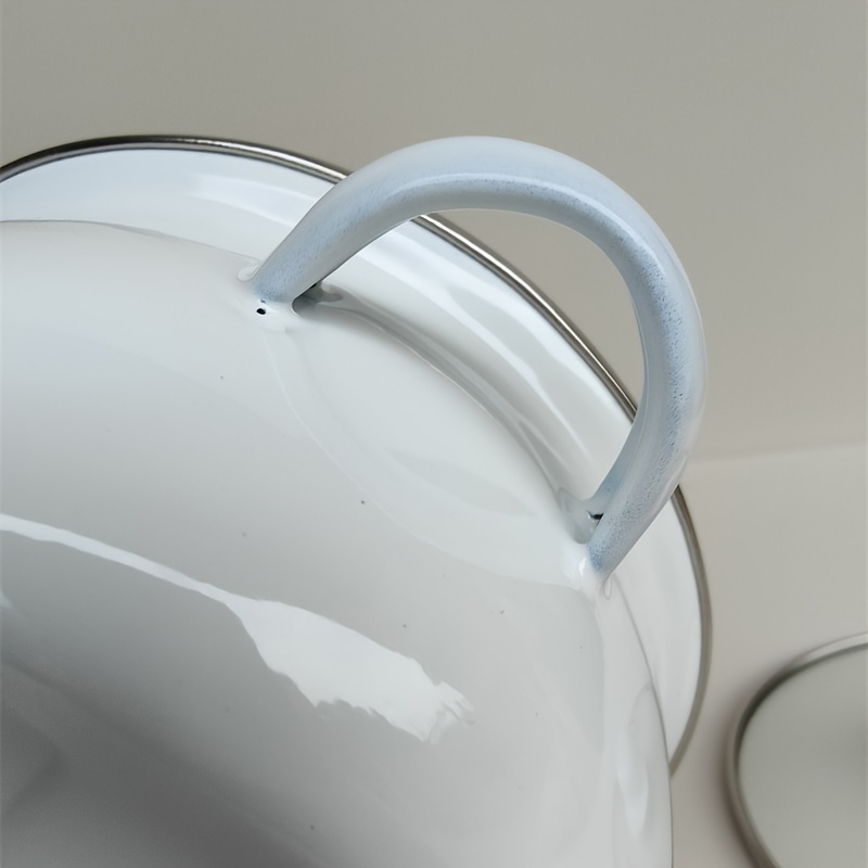 Floral Enamel Cookware Set 3 Enameled Soup Pots Lids Dual Temu