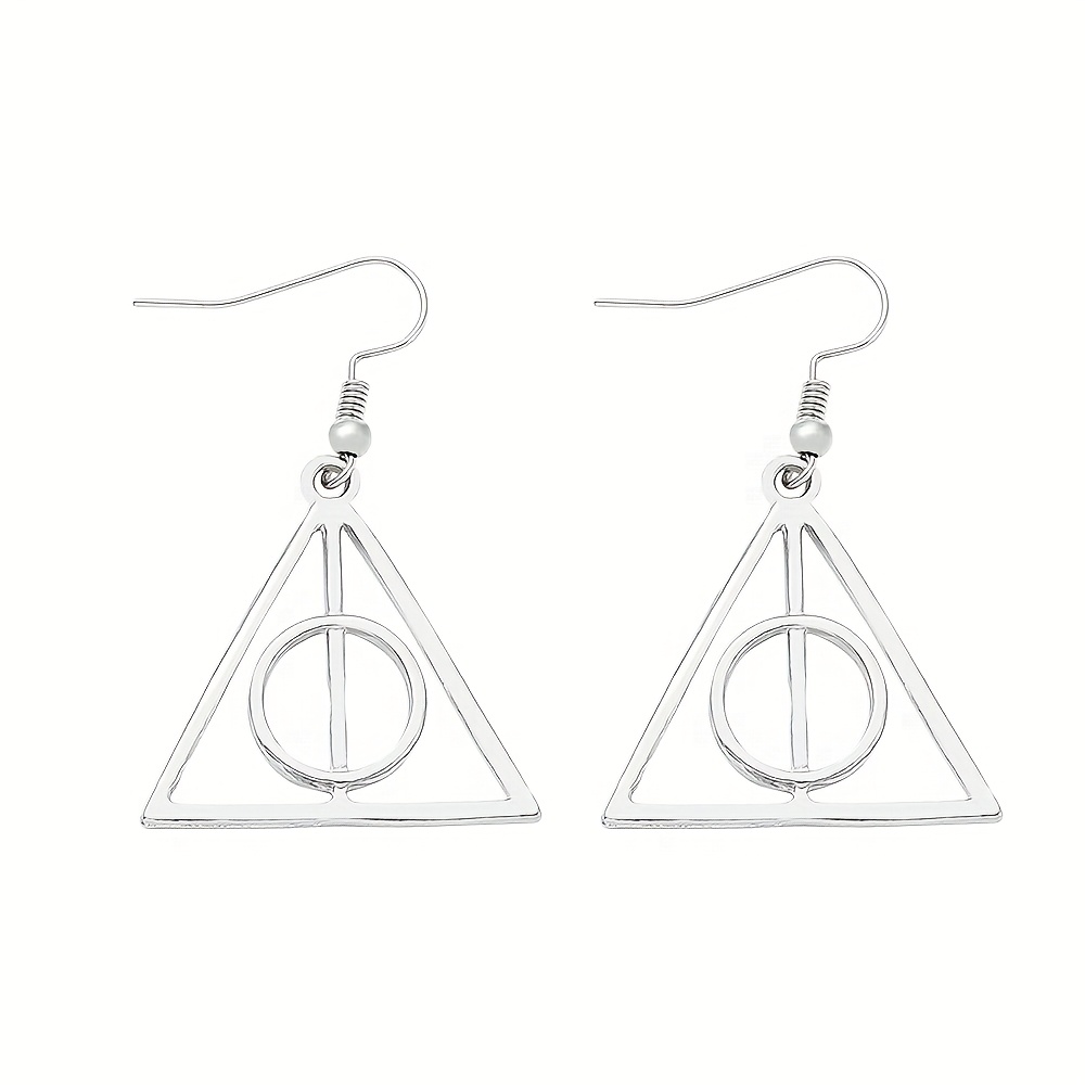 1pair Triangle The Pendant Earrings Movie Trendy Jewelry, For Teenager