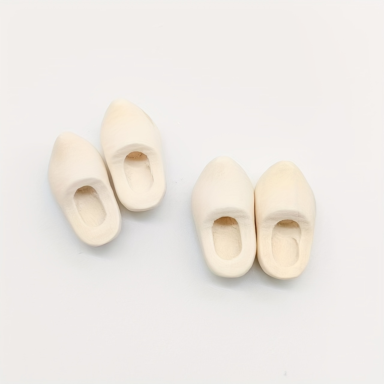 Of Decorative Wooden Shoes For Dollhouses, Perfect For Christmas-themed Dollhouse Decor. Handmade Miniature Clogs Suitable For Christmas Dollhouse Decorations