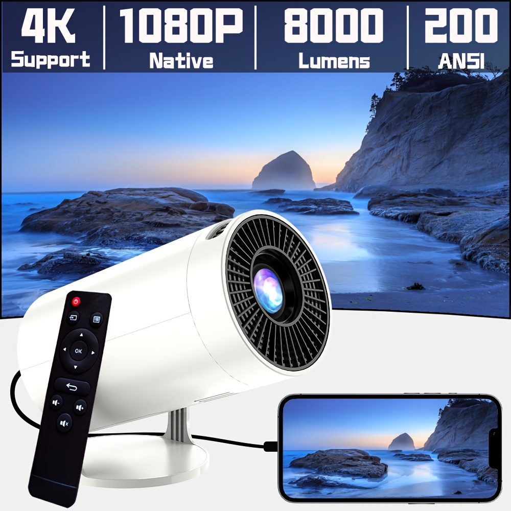 

Hy300 Portable Projector, 1080p Full Hd Portable Projector, Movie Projector, 180° Rotatable Projector, Compatible With Mobile Phone/usb/av, Suitable For Party And Picnic, Ideal Christmas Gift