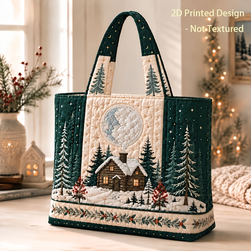 TEMU Printed Design - Not Textured - 2d Women's Silvery Tote Bag, Style, Soft Handheld Large Capacity Bag, Lightweight Design Suitable For Shopping,