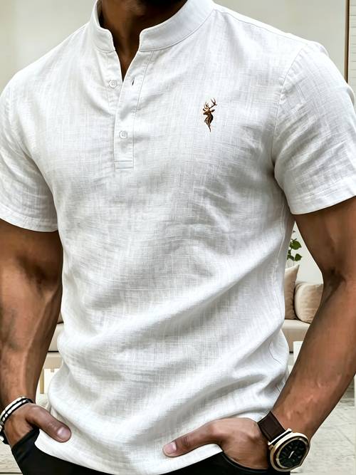 Artikelbild urban minimalistisches poloshirt kleiner stehkragen atmungsaktiv schweissabsorbierend business top fur alle korpertypen schweissresistent hautfreundlich, pillingfrei