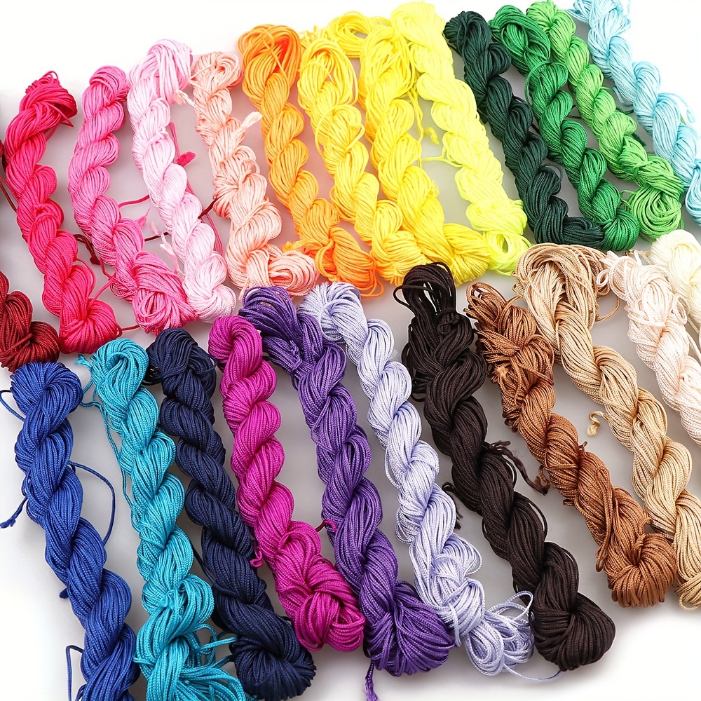 Mixed Colors Nylon String Knotting Cord Braided Beading Cord - Temu