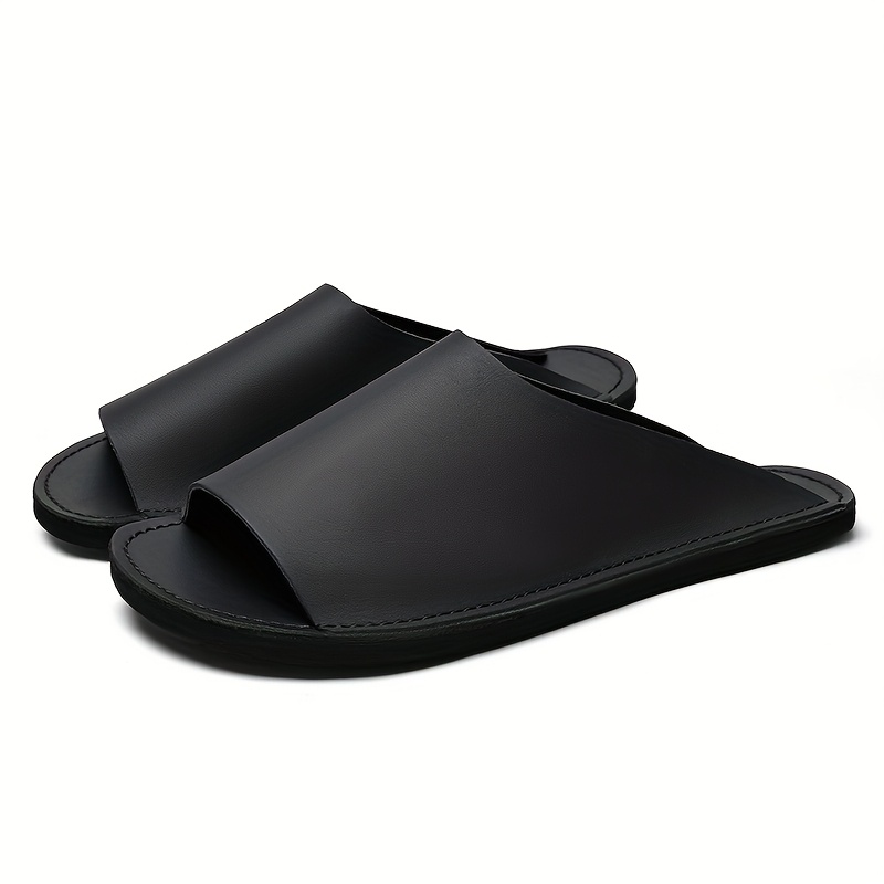 mens summer slide sandals comfortable soft sole breathable open toe   black   cover with eva outsole casual low   for outdoor and casual attire summer sandals Product details 4