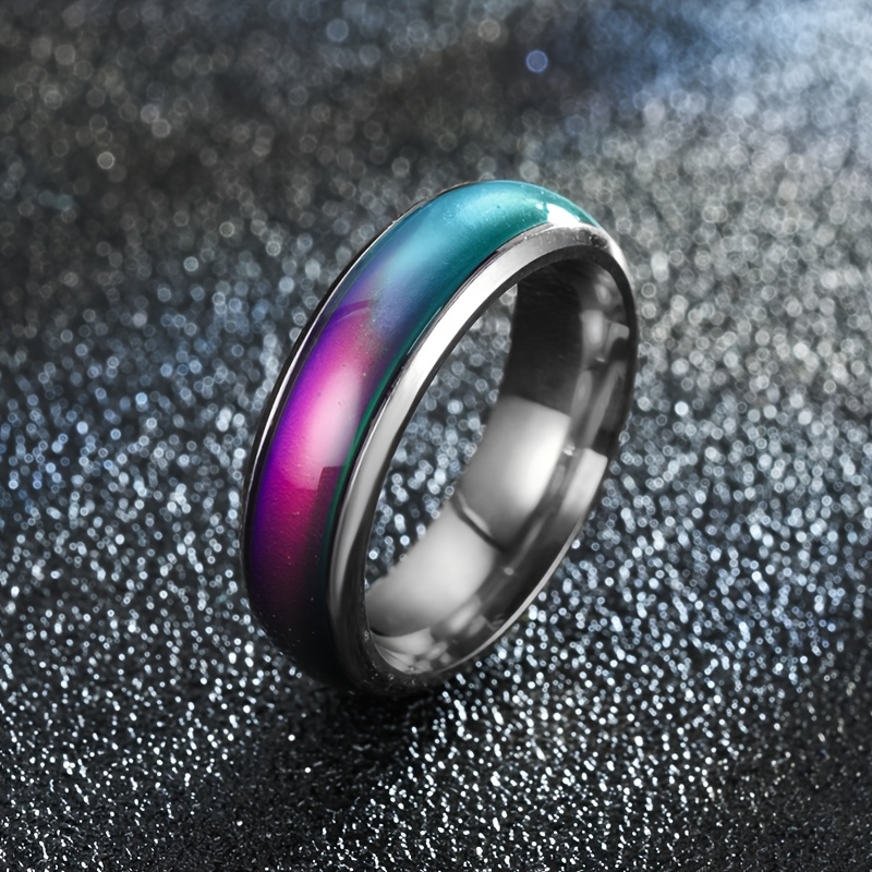 4pcs Temperature Sensitive Waterproof Color Changing Rings Set
