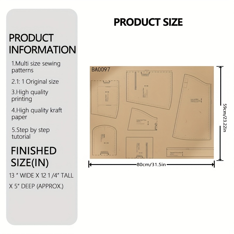 TEMU 1:1 Scale Sewing Pattern - Paper Template With French Handbag Design | Beginner-friendly Diy Crafting Guide For Making Realistic Replica Bags |