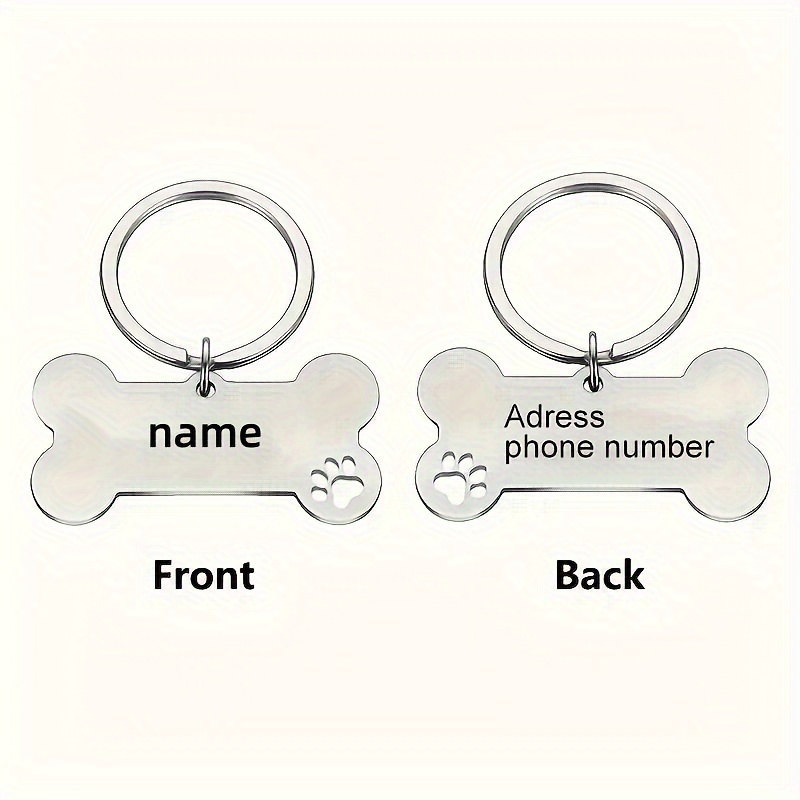 TEMU Personalized Stainless Steel Pet Id Tag, Double-sided Engraving, Multiple Colors Available, For Dogs And Cats, Thanksgiving And Christmas Gifts