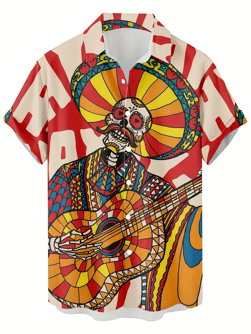 skull mens summer and lapel and suitable for dates as details 0