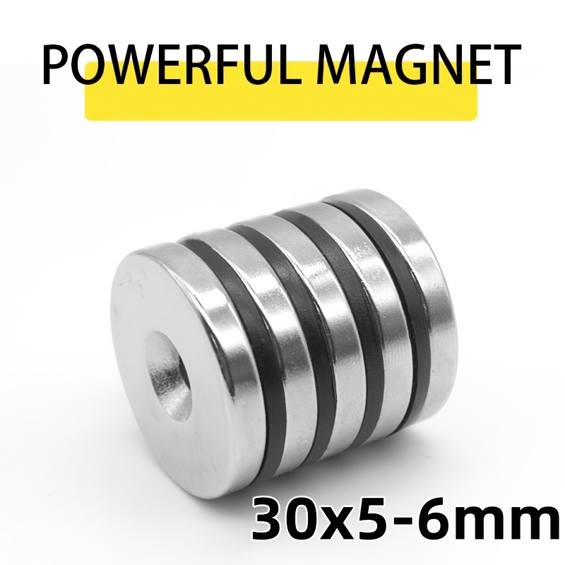 

30x5-6mm Round Magnet With Hole, Neodymium Iron Magnet, Suitable For Kitchen Storage 30*5-6mm