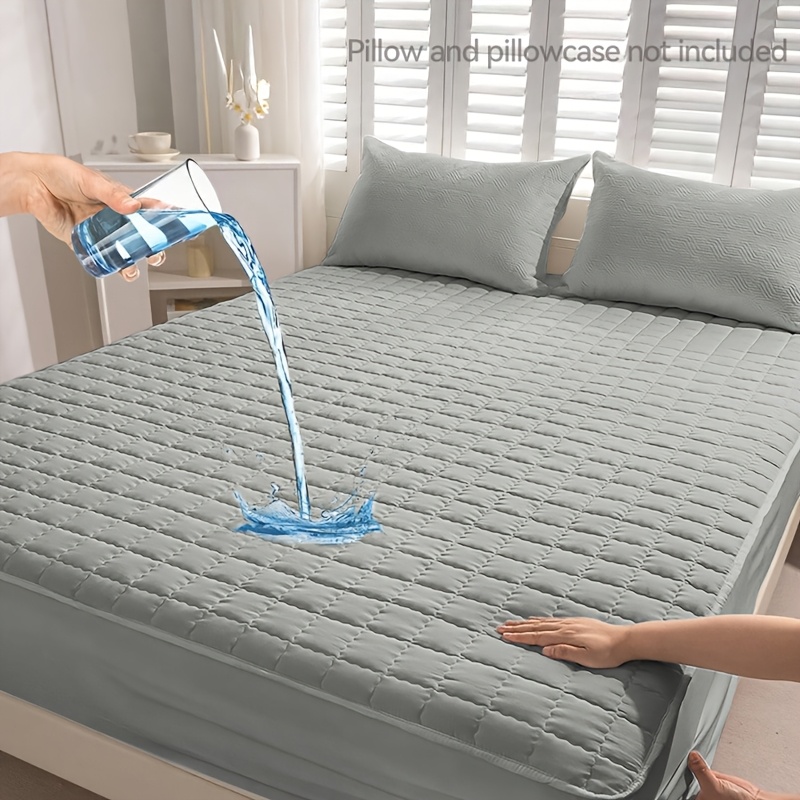 E-shop 1 Stück Wasserdichtes, Weiches Spannbettlaken in Unifarben, Wiederverwendbarer Matratzenschoner, Atmungsaktiv, Geeignet für Schlafzimmer,