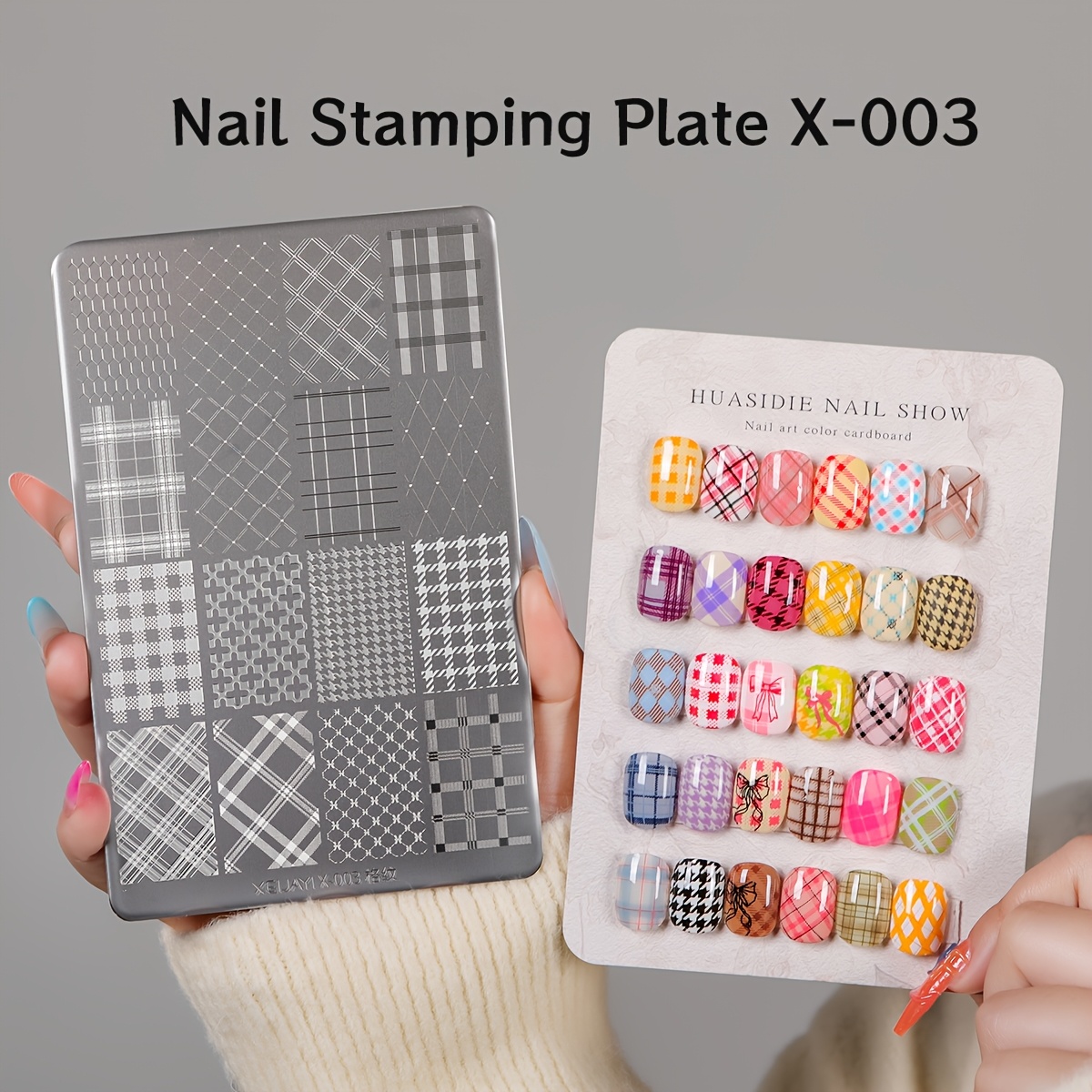 TEMU 1pc Nail Plate, Professional Metal Stamp Plate For Home & Salon Use, Easy Diy Nail Design Tool With Oriental Patterns