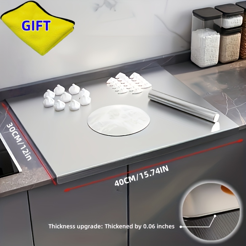 TEMU Xxl Extra Large Stainless Steel Cutting Board, Suitable For Baking And . A Must-have For A Safe Kitchen. High-temperature Barbecue Board For Breakfast Plates. Made Of High-quality Steel.