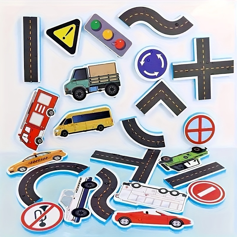 Fun Rail Transit Puzzle Toys - Expand Brain Thinking, Cognitive Traffic Knowledge, Educational Science Toy, * Party Games and Birthday Gifts, Multicolor