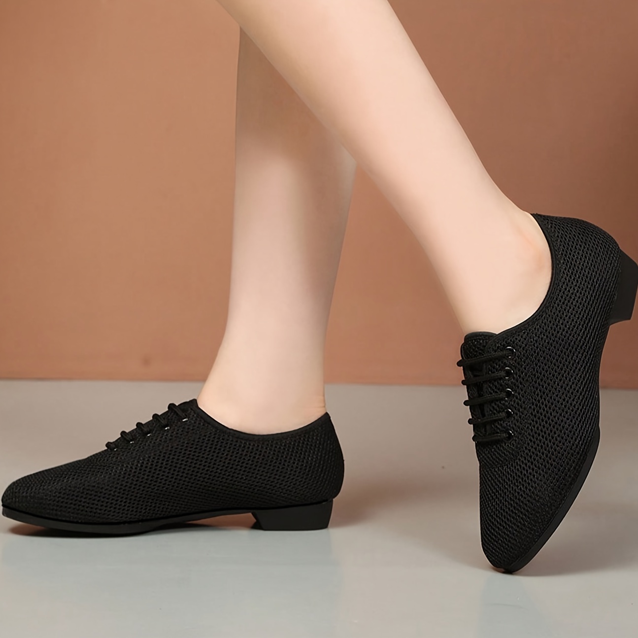 Ademende Mesh Dansschoenen voor dames Lage hak Jazz, Bal, Salsa Latijns  Praktijk Sneakers met rubberen voor soepele beweging, Dansschoenen, 