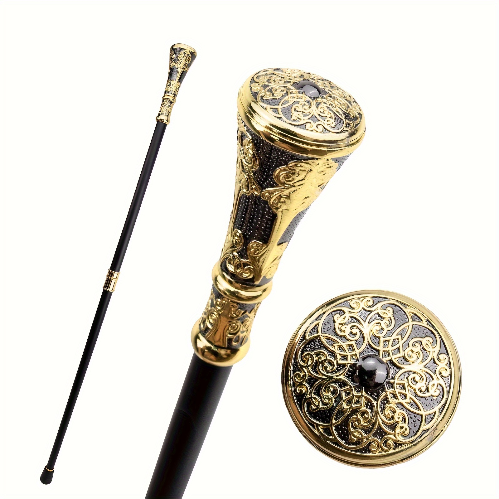 

Elegant Alloy Floral Cane, Punk Gentleman Stick For Men And Women - British Style, Stage Performance & Mystery Game Prop, For Cosplay & Party