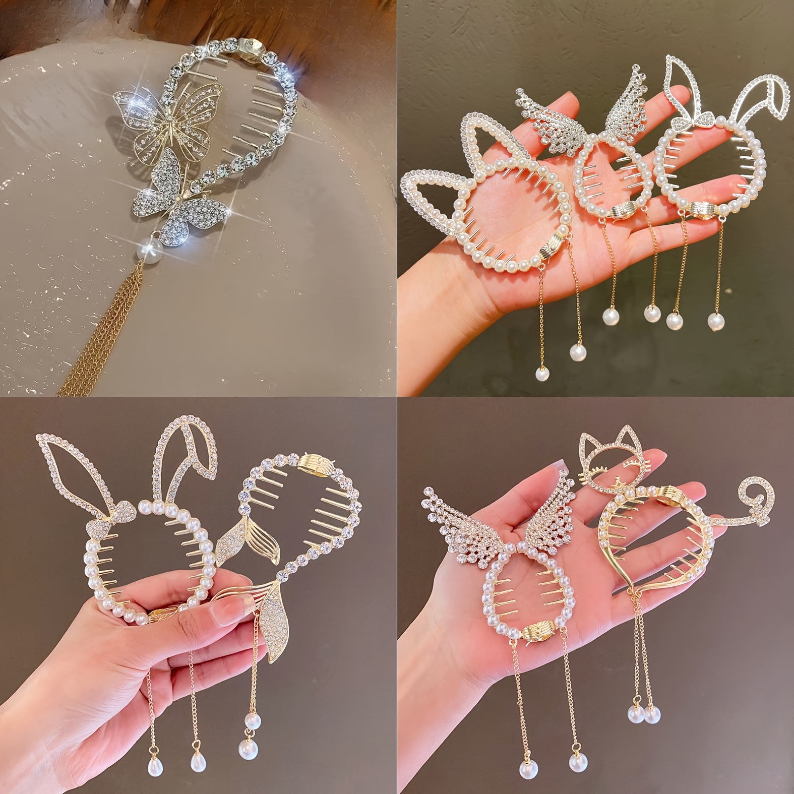 6pcs creative animal design metal hair clip set stylish and cute hair accessories for everyday use parties or gifts elegant hairstyle clips Product details 6