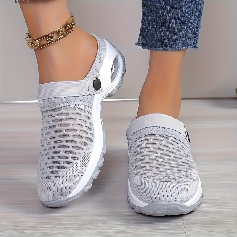 2025 New Spring Women&#39;s Slip-On Sneakers with Air Cushion Technology &amp; Non-Slip TPR Sole, Breathable Fabric Upper, Round Toe Comfort, Cushioned Support - All-Season Casual Running Shoes in Black/White &amp; Purple, Ladies Sneakers, Stylish Perforated Design, Flexible Interior Lining, Durable EVA Materials, Everyday Footwear, Minimalist Design, Lightweight Construction, Fitness Enthusiasts