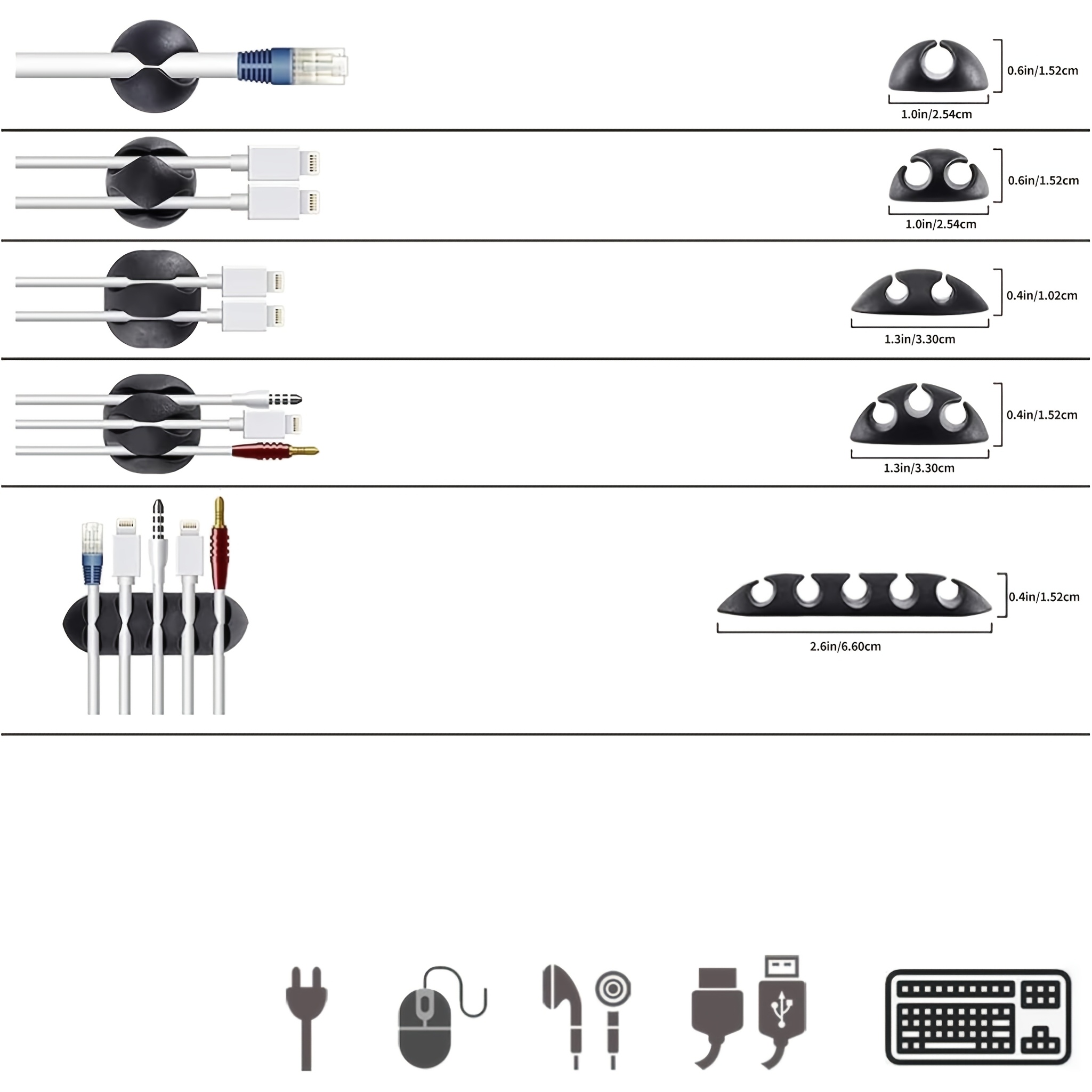 151 cable management organizer kit 3 cable sleeves 9 wall cable tie mounts 100 fastening cable ties 20 tie mount clips multi purpose cord organizers 10 t type straps Product details 1
