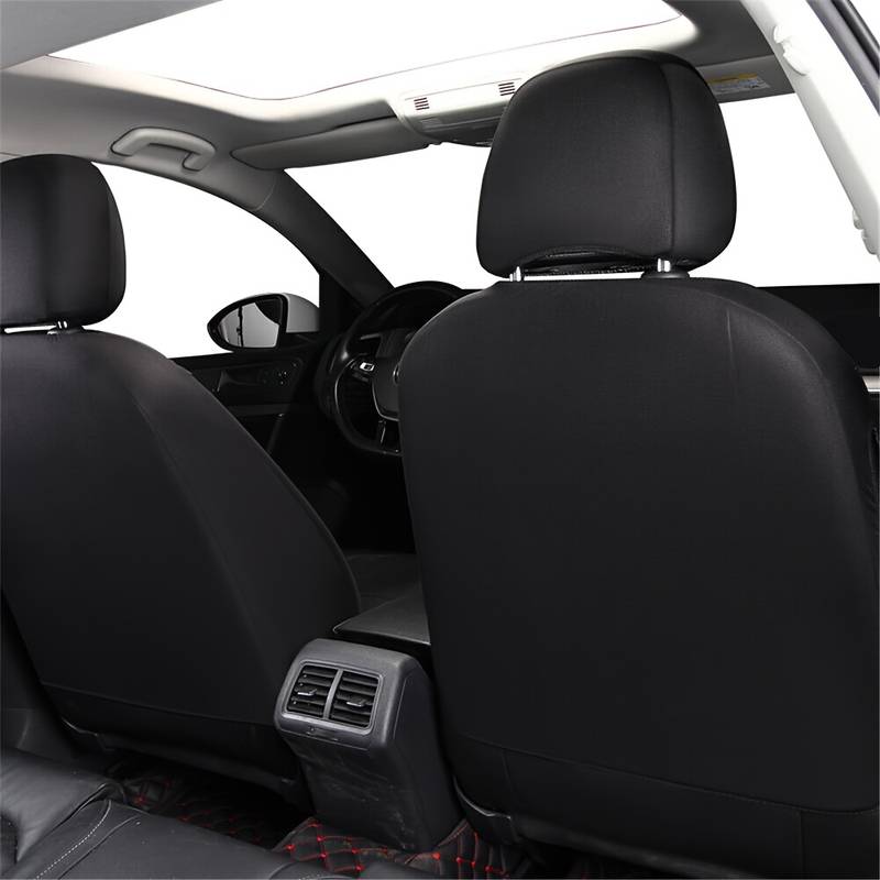 9PC PU Leather Car Seat Covers – Full Set Front & Rear – Beige – Universal Fit 5-Seat Vehicles