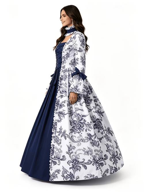 womens multicolor retro medieval court dress skirt suitable for festive parties stage plays and costume performances