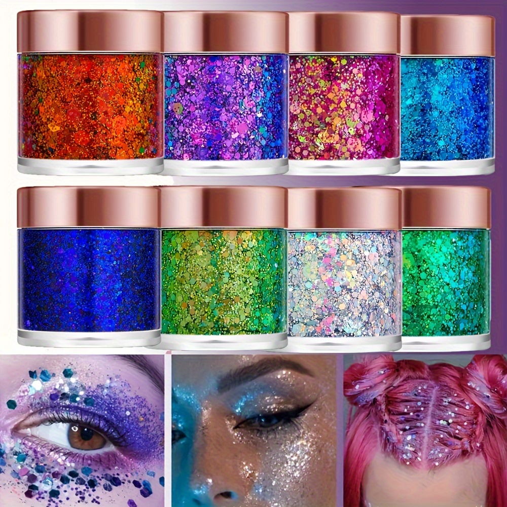 

1pc Chameleon Gel Glitter Powder, Multicolor Sequins, Makeup Eye Shadow, Body And Face Highlight, Sparkling Cosmetic Grade Glitter For Festive Looks