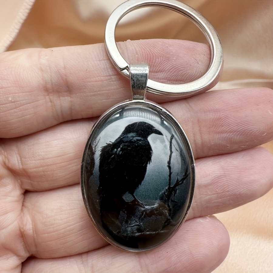 Creative Grey Animal Crow Keychain For Men, Fashion Exquisite Accessories Gift For Partner