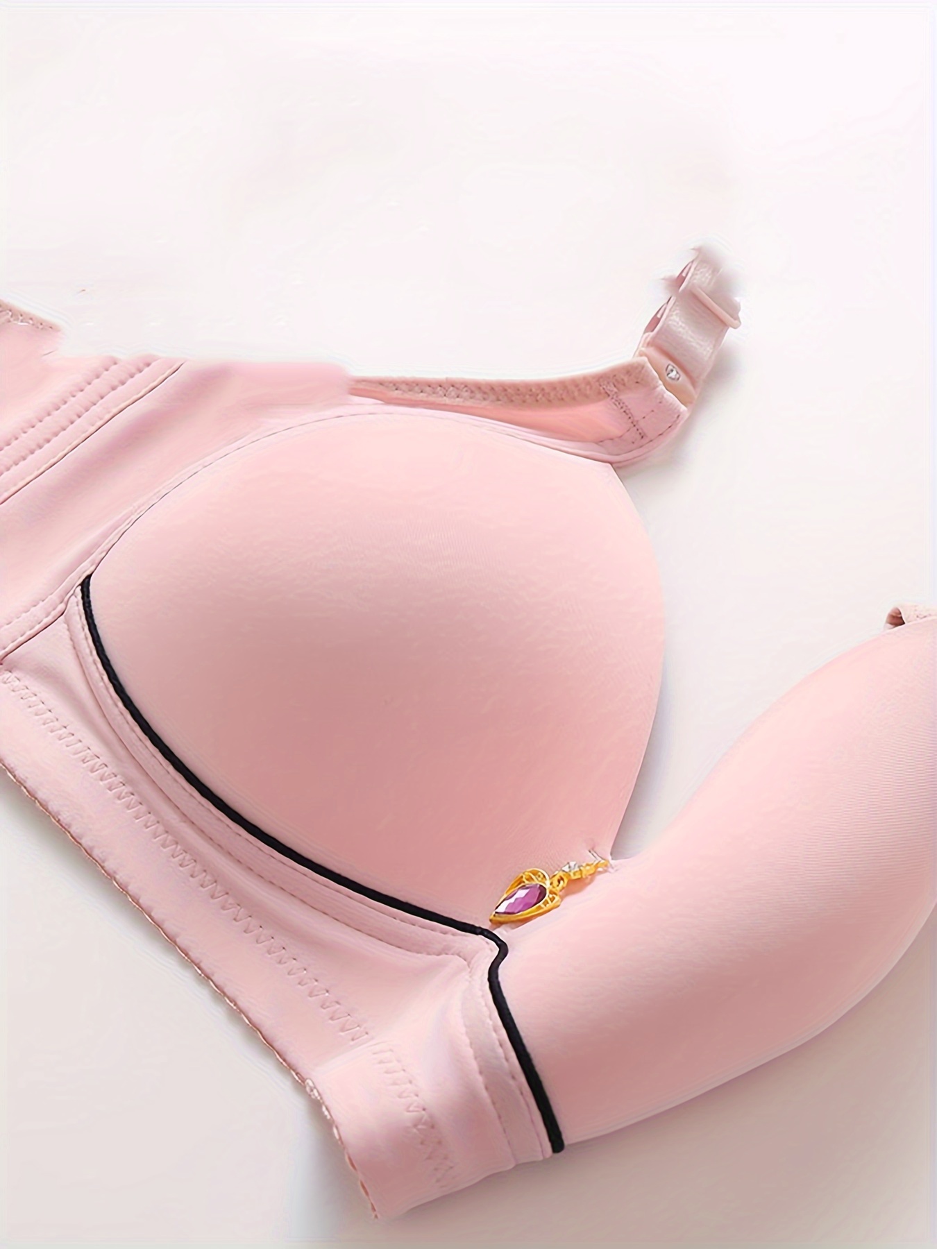 New Large Size Gathered Front Buckle Style Back Without Steel Ring Bra Soft and Traceless Thin Size Underwear for Women