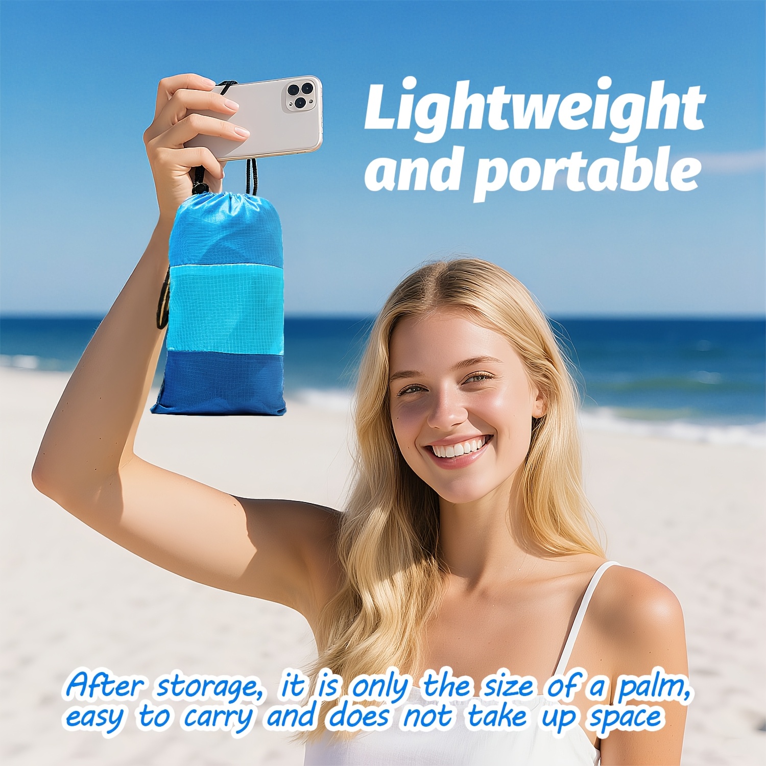 Extra Large Lightweight Beach Blanket | Outdoor Picnic Mat for 2-8 People, Ideal for Traveling, Camping, and Hiking - Summer Polyester Fabric